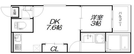 レガーレ尾頭橋(1DK/3階)の間取り写真