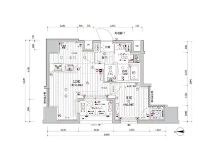 メインステージ浅草国際通(1LDK/5階)の間取り写真