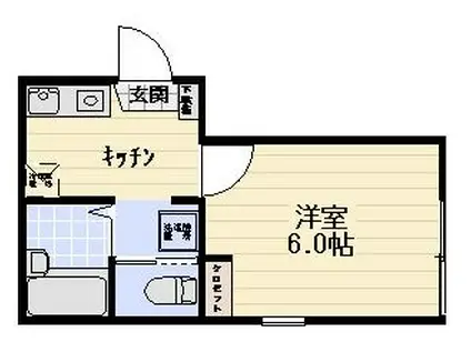 クオン浜町(1K/2階)の間取り写真