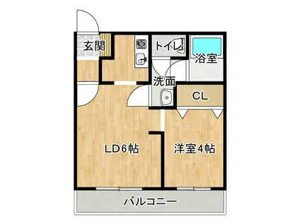 橋本HGビル(1DK/3階)の間取り写真