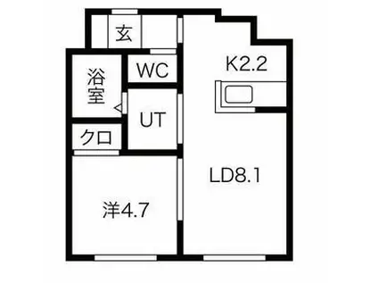 コンフォール発寒(1LDK/2階)の間取り写真