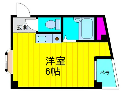 紅屋町グリーンハイツ(ワンルーム/2階)の間取り写真