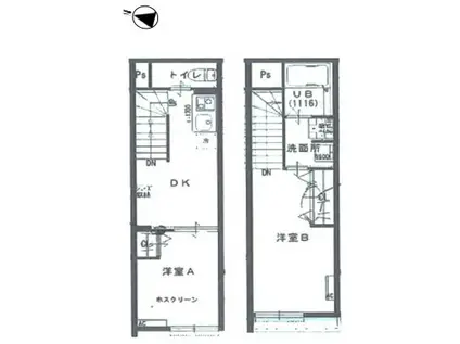 ソルナクレイシア明大前(1LDK/2階)の間取り写真