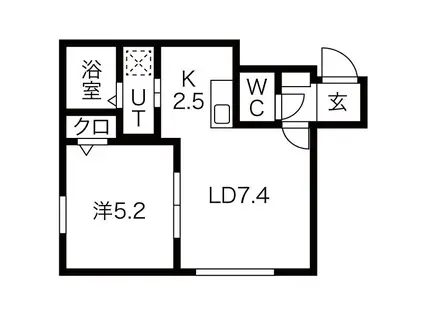 コージィープレイス206(1LDK/2階)の間取り写真