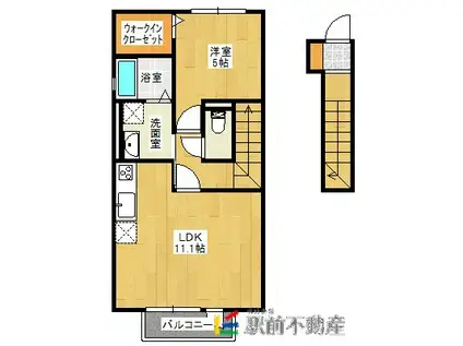 ロイヤルヴィラ・マロ(1LDK/2階)の間取り写真
