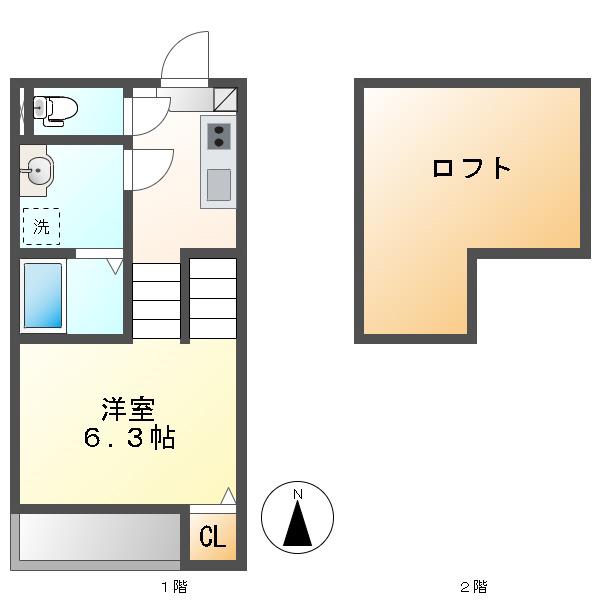 LA FONTE(1K/1階)の間取り写真