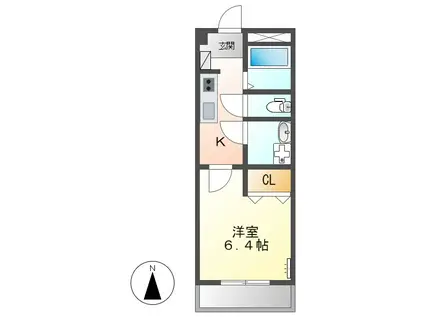 プチコンフォール(1K/2階)の間取り写真