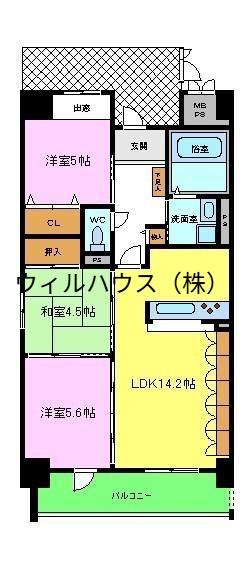 AZURE(3LDK/5階)の間取り写真