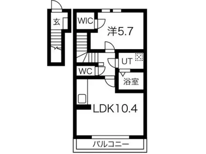 レーゾンピーコック(1LDK/2階)の間取り写真