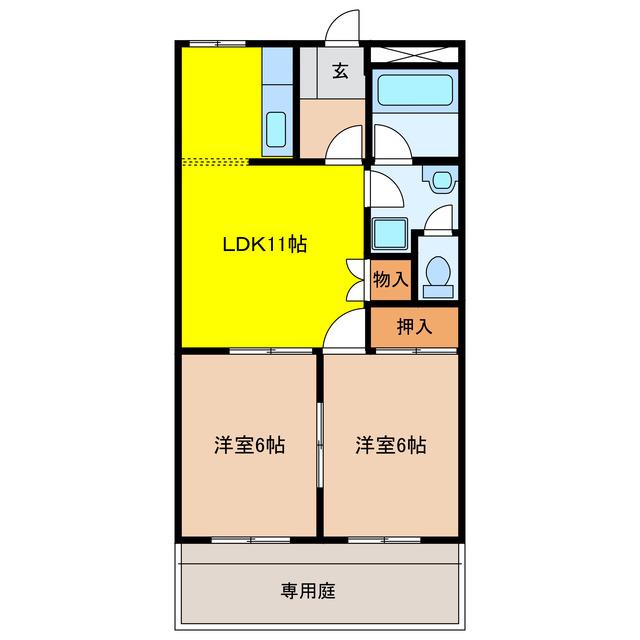 パストラーレ(2LDK/1階)の間取り写真