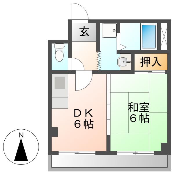 アネックス池下(1DK/2階)の間取り写真