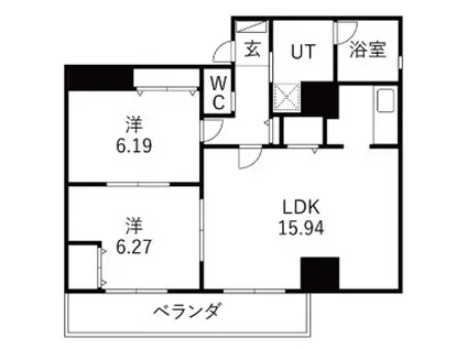 TRIBUTE(2LDK/10階)の間取り写真