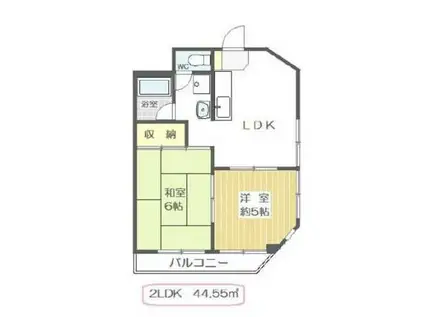 ツイン・コートE(2LDK/10階)の間取り写真