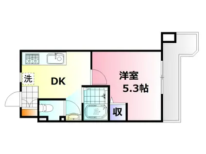 メルポート出汐(1DK/6階)の間取り写真