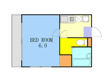 ビーカーサ横浜入江(1K/2階)の間取り写真