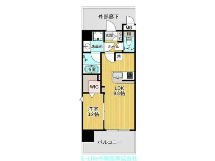 バフェット原水ビル(1LDK/2階)の間取り写真