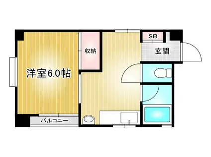 HP黄金ビル(ワンルーム/4階)の間取り写真