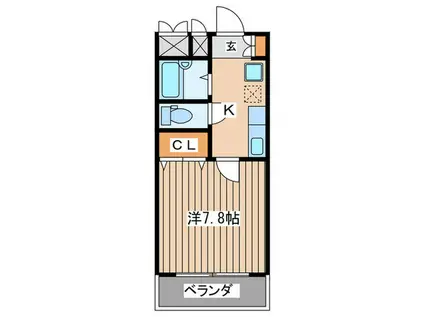 ステラハウスこめがふくろ(1K/4階)の間取り写真