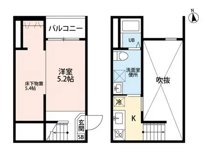 マクト鳥羽見(1K/2階)の間取り写真
