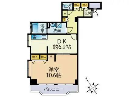 サンハイツ大森(1DK/7階)の間取り写真