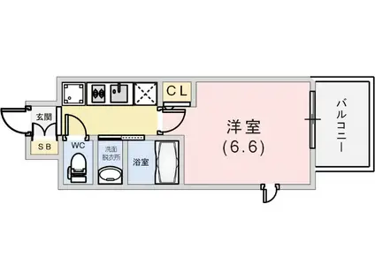 エステムコート神戸ステーションウィズ(1K/8階)の間取り写真