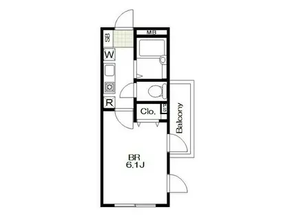 GARADEN GROVE砧(1K/B1階)の間取り写真