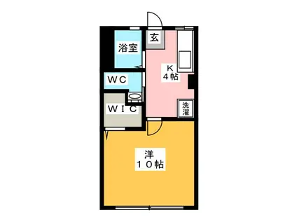 シティハイムホソノD(1K/1階)の間取り写真