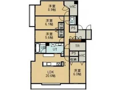 シャトーム柏木町(4LDK/1階)の間取り写真