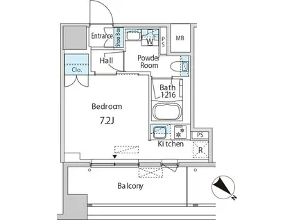 エムエー月島(1K/10階)の間取り写真