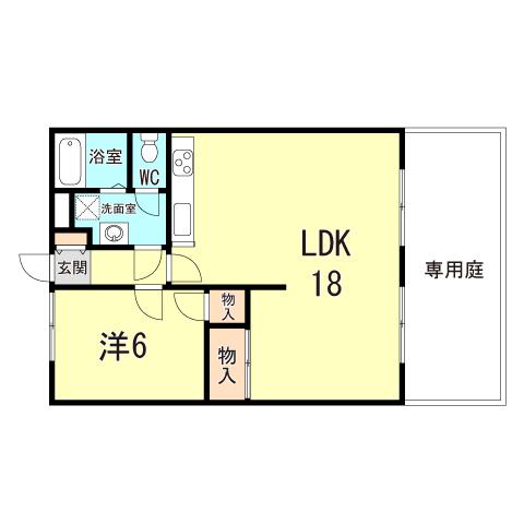ウインズ壱番館(1LDK/1階)の間取り写真