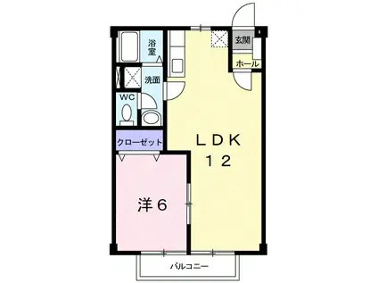 カーム和田(1LDK/2階)の間取り写真