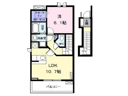 プレッソエコー III(1LDK/2階)の間取り写真