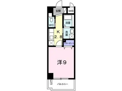 ハレ・スプラウト(1K/4階)の間取り写真