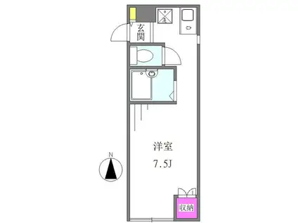 キャッスルハイツ(ワンルーム/2階)の間取り写真