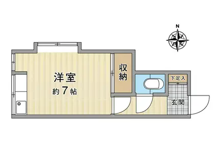 サンライズ明和(1K/1階)の間取り写真