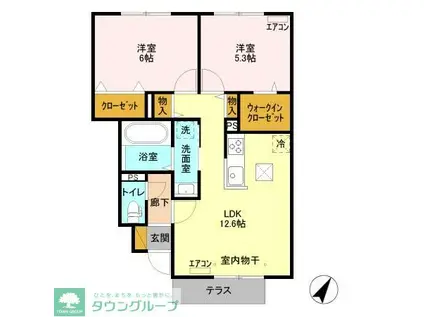 フォレヴィラージュ A(2LDK/1階)の間取り写真