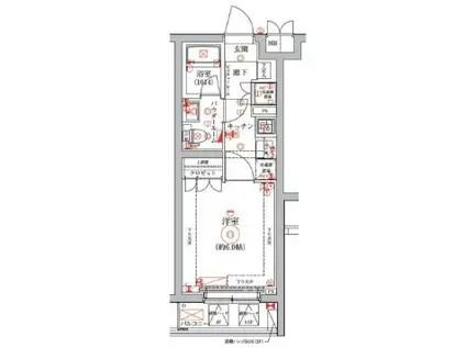 セジョリ横浜鶴見(1K/2階)の間取り写真
