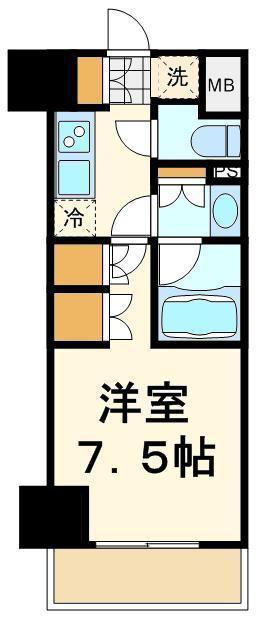 パークハビオ門前仲町(1K/8階)の間取り写真