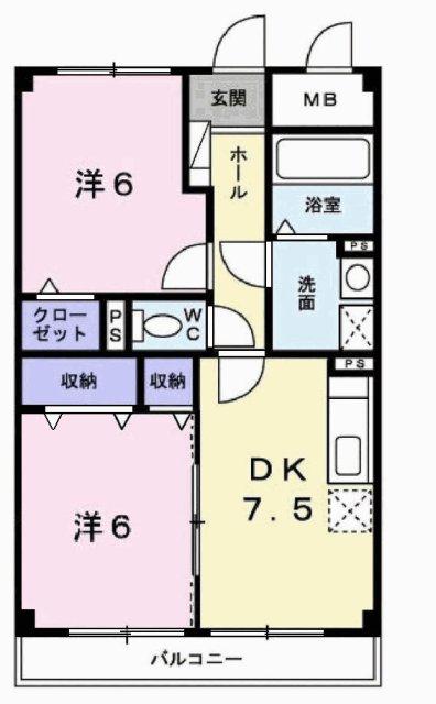 CITY COOLALE(2DK/4階)の間取り写真