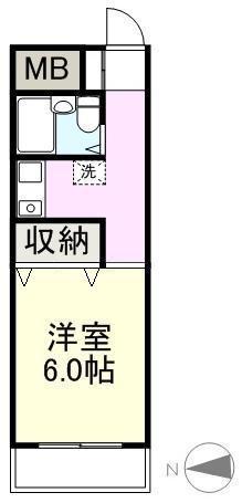 ダイアパレス錦町604号(1K/6階)の間取り写真