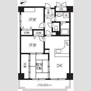 久里浜3丁目共同(3DK/1階)の間取り写真