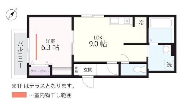 QUIET CRAB HOUSE TOGETHER 横浜元町(1LDK/1階)の間取り写真