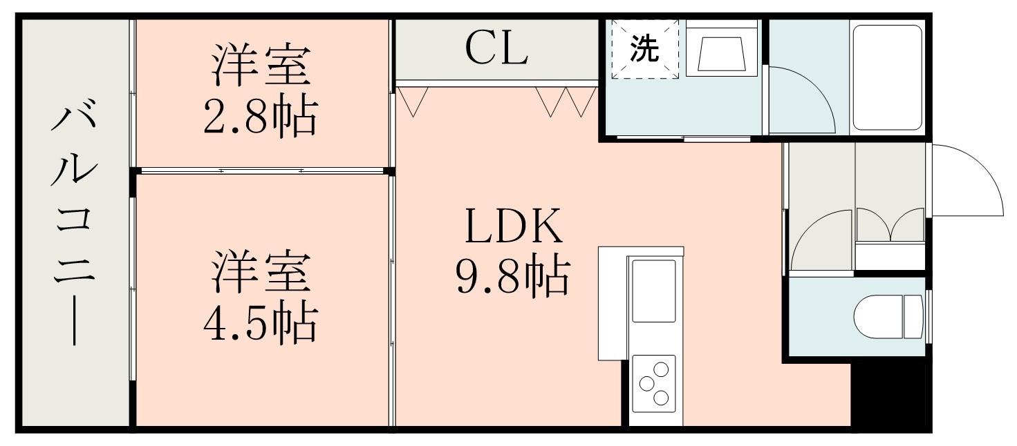サムティ東谷山(1LDK/9階)の間取り写真