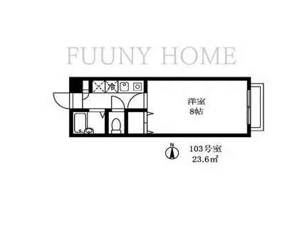 エクセル祐天寺(1K/1階)の間取り写真