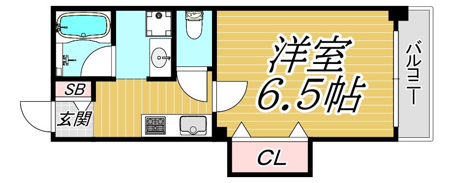 エクセル新伊丹(1K/4階)の間取り写真