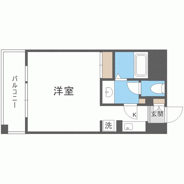 フェルト627(ワンルーム/9階)の間取り写真