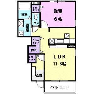 フェリーチェI(1LDK/1階)の間取り写真