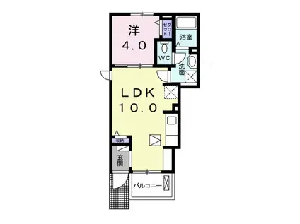 サンシャインスカリバー V(1LDK/1階)の間取り写真