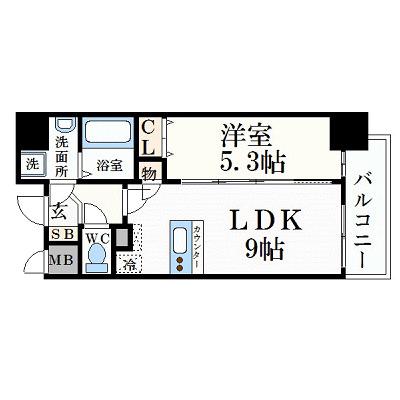 プレサンス丸の内流雅(1LDK/4階)の間取り写真