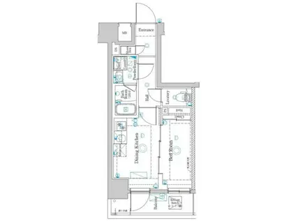 ラフィスタ町田(1DK/9階)の間取り写真